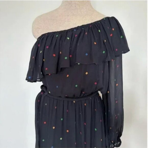 Farm Rio Black Dots One Shoulder Dress Size Medium NWT - Picture 5 of 15